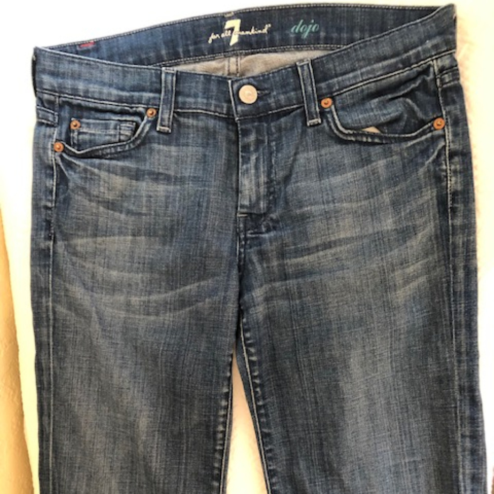 7 For All Mankind Dojo Cropped Jean Women Size 27 - Picture 2 of 8